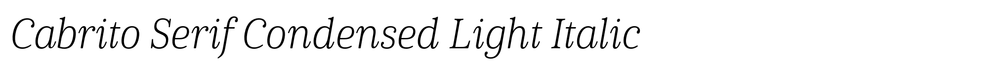 Cabrito Serif Condensed Light Italic image