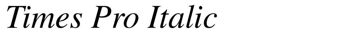 Times Pro Italic