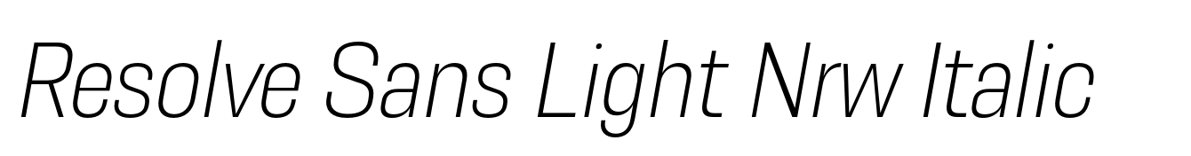 Resolve Sans Light Nrw Italic