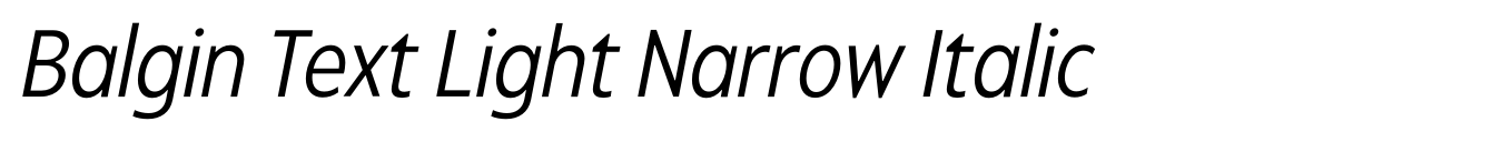 Balgin Text Light Narrow Italic