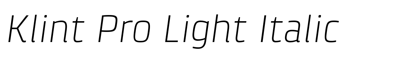 Klint Pro Light Italic