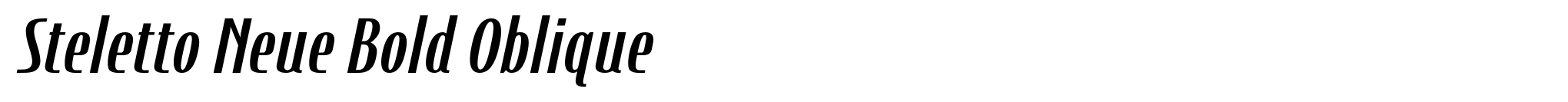 Steletto Neue Bold Oblique image
