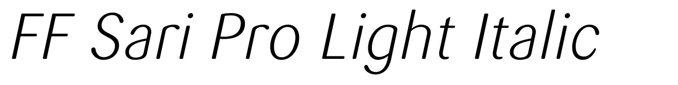 FF Sari Pro Light Italic