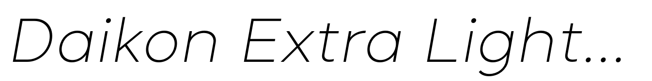 Daikon Extra Light Italic