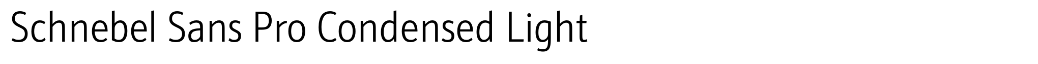 Schnebel Sans Pro Condensed Light image