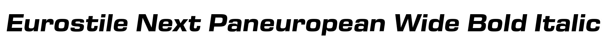 Eurostile Next Paneuropean Wide Bold Italic image