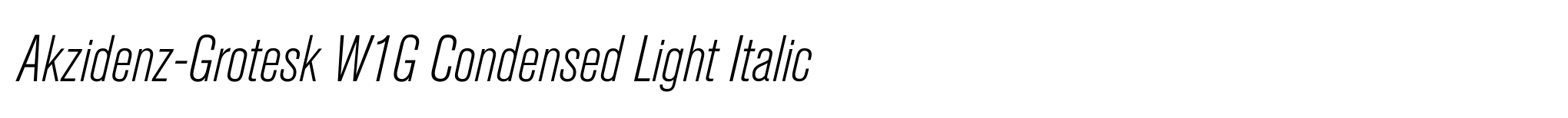 Akzidenz-Grotesk W1G Condensed Light Italic image
