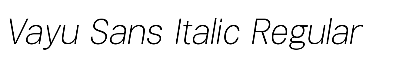 Vayu Sans Italic Regular