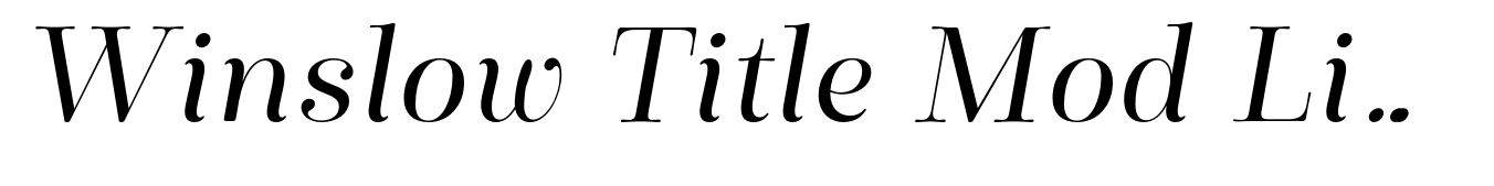 Winslow Title Mod Light Italic