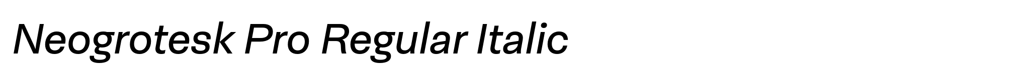 Neogrotesk Pro Regular Italic image