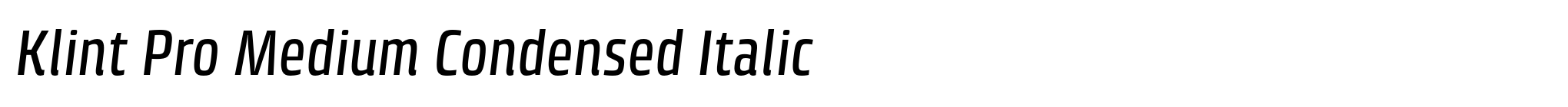 Klint Pro Medium Condensed Italic image