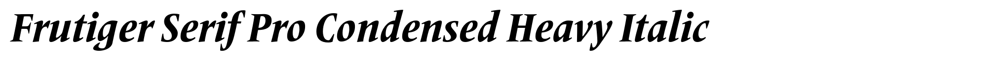 Frutiger Serif Pro Condensed Heavy Italic image