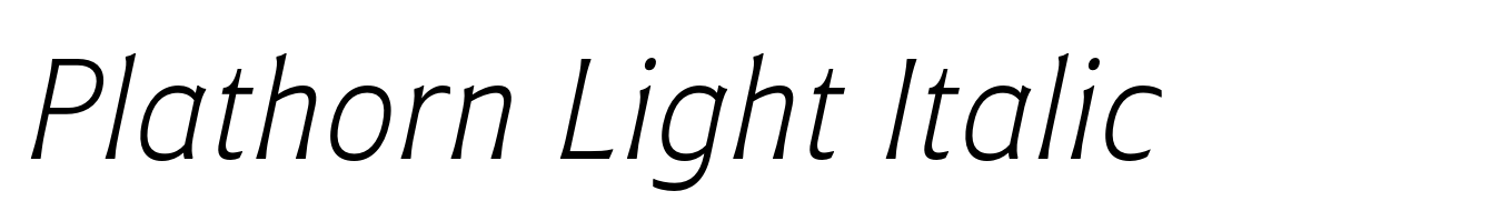 Plathorn Light Italic