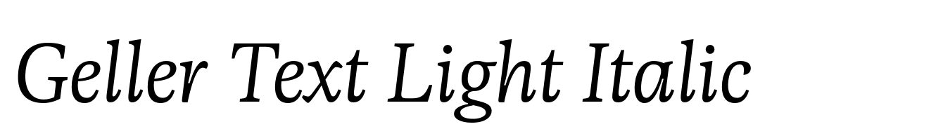Geller Text Light Italic