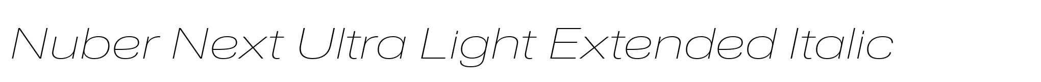 Nuber Next Ultra Light Extended Italic image