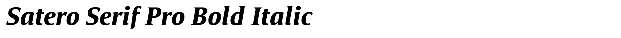 Satero Serif Pro Bold Italic image