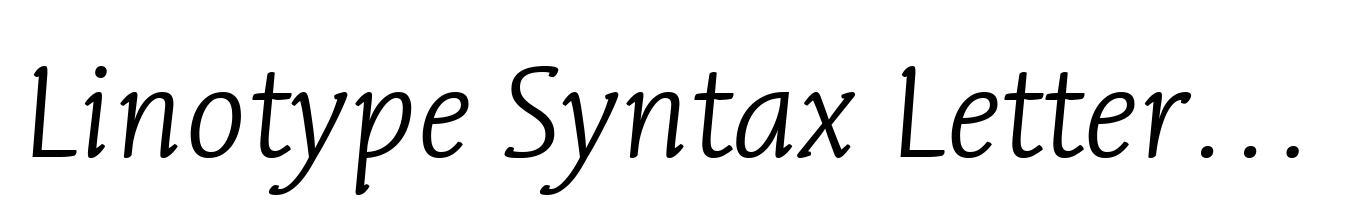 Linotype Syntax Letter Light Italic