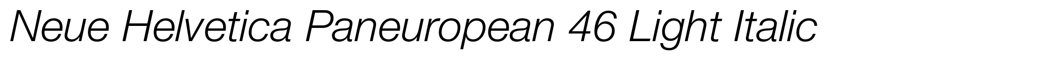 Neue Helvetica Paneuropean 46 Light Italic image