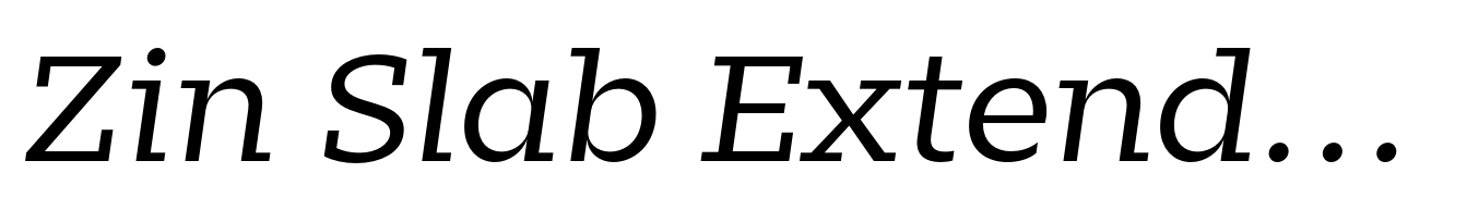Zin Slab Extended Regular Italic