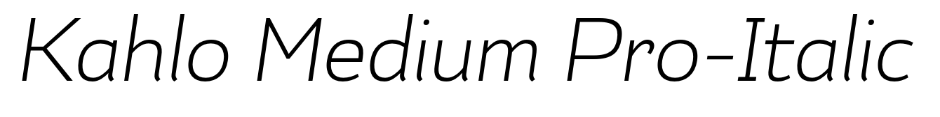 Kahlo Medium Pro-Italic