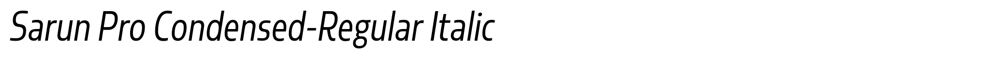 Sarun Pro Condensed-Regular Italic image