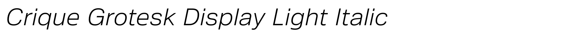 Crique Grotesk Display Light Italic image