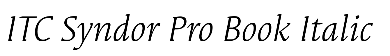 ITC Syndor Pro Book Italic