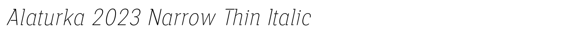 Alaturka 2023 Narrow Thin Italic image