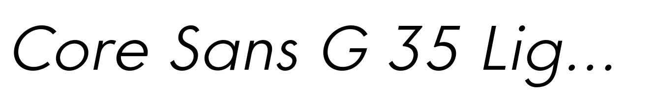Core Sans G 35 Light Italic