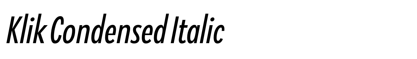 Klik Condensed Italic
