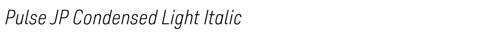 Pulse JP Condensed Light Italic image