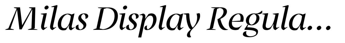 Milas Display Regular Italic