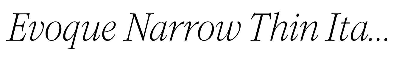 Evoque Narrow Thin Italic
