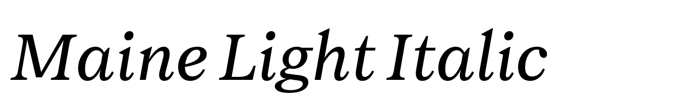 Maine Light Italic