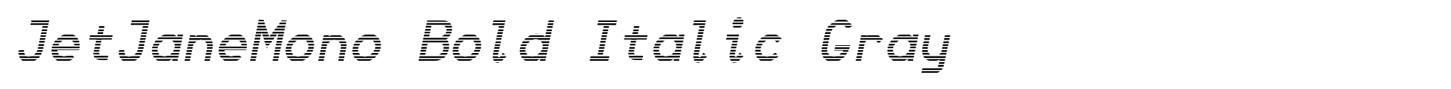 JetJaneMono Bold Italic Gray image