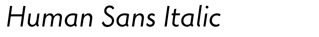 Human Sans Italic