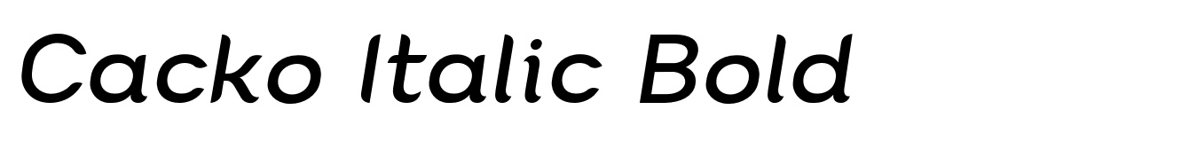 Cacko Italic Bold