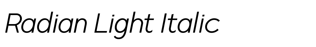 Radian Light Italic