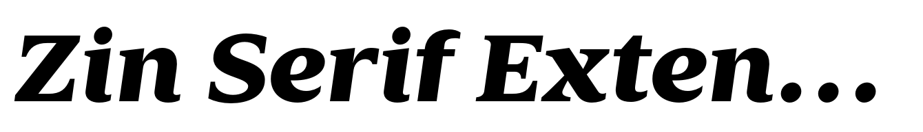 Zin Serif Extended Black Italic