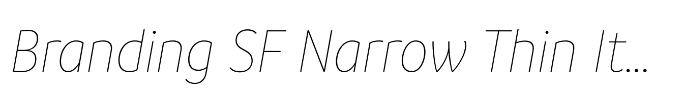 Branding SF Narrow Thin Italic