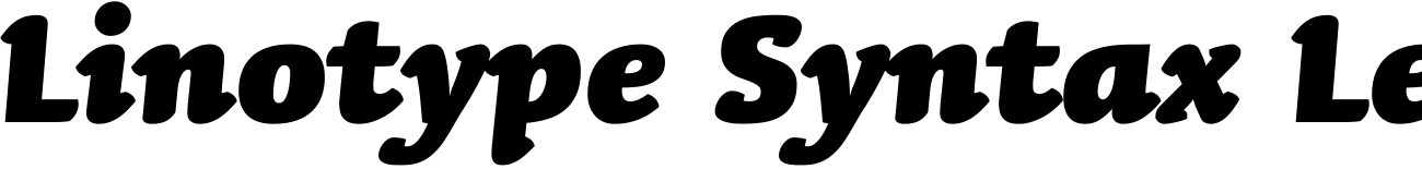 Linotype Syntax Letter Black Italic