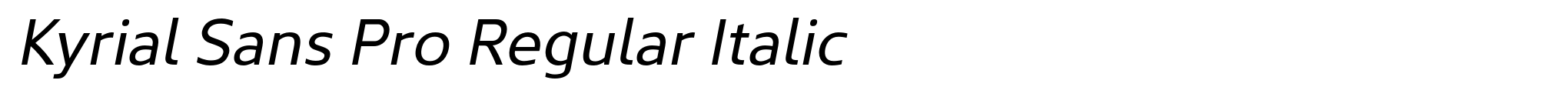 Kyrial Sans Pro Regular Italic image