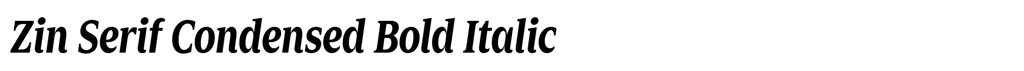 Zin Serif Condensed Bold Italic image