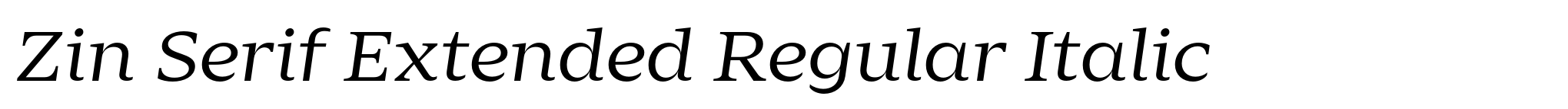 Zin Serif Extended Regular Italic image
