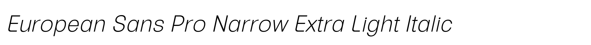 European Sans Pro Narrow Extra Light Italic image