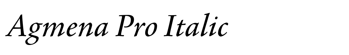 Agmena Pro Italic