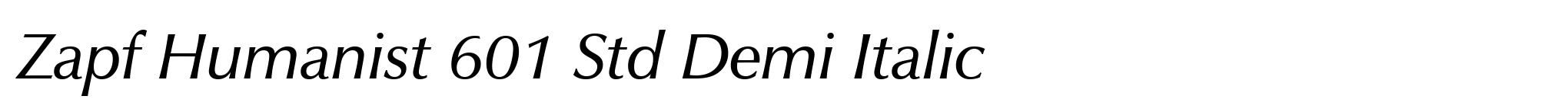 Zapf Humanist 601 Std Demi Italic image