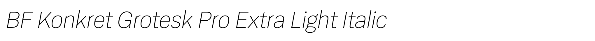 BF Konkret Grotesk Pro Extra Light Italic image