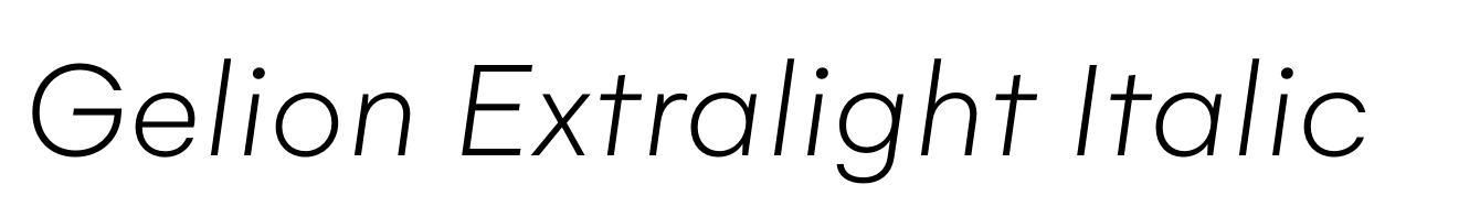 Gelion Extralight Italic