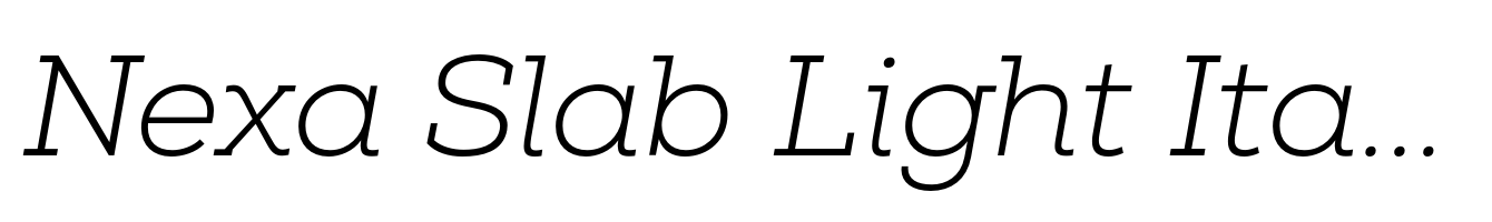 Nexa Slab Light Italic